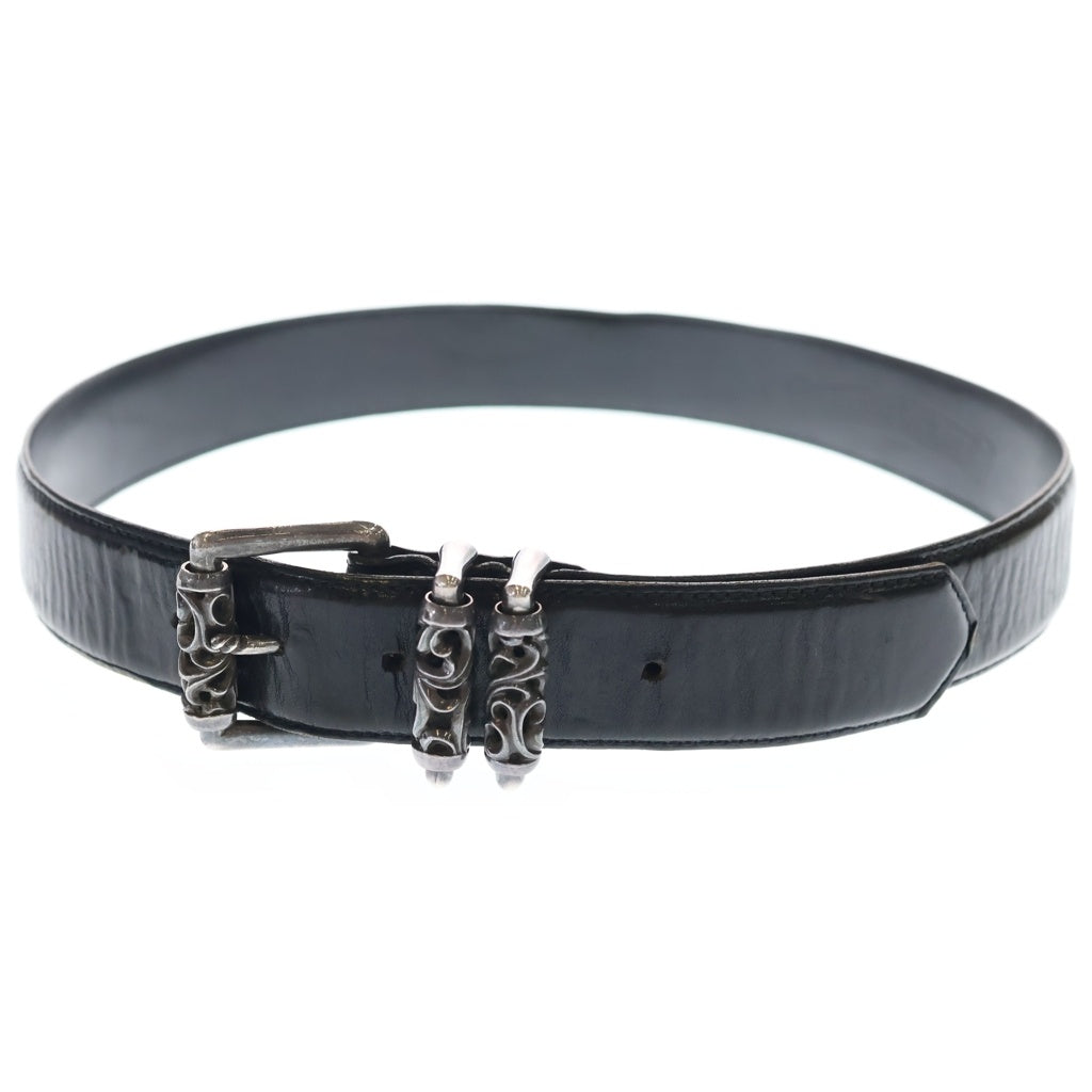 CHROME HEARTS(クロムハーツ) BLT ROLLER 3PC 1.5inch 3PCローラーバックル レザーベルト ブラック/シルバー