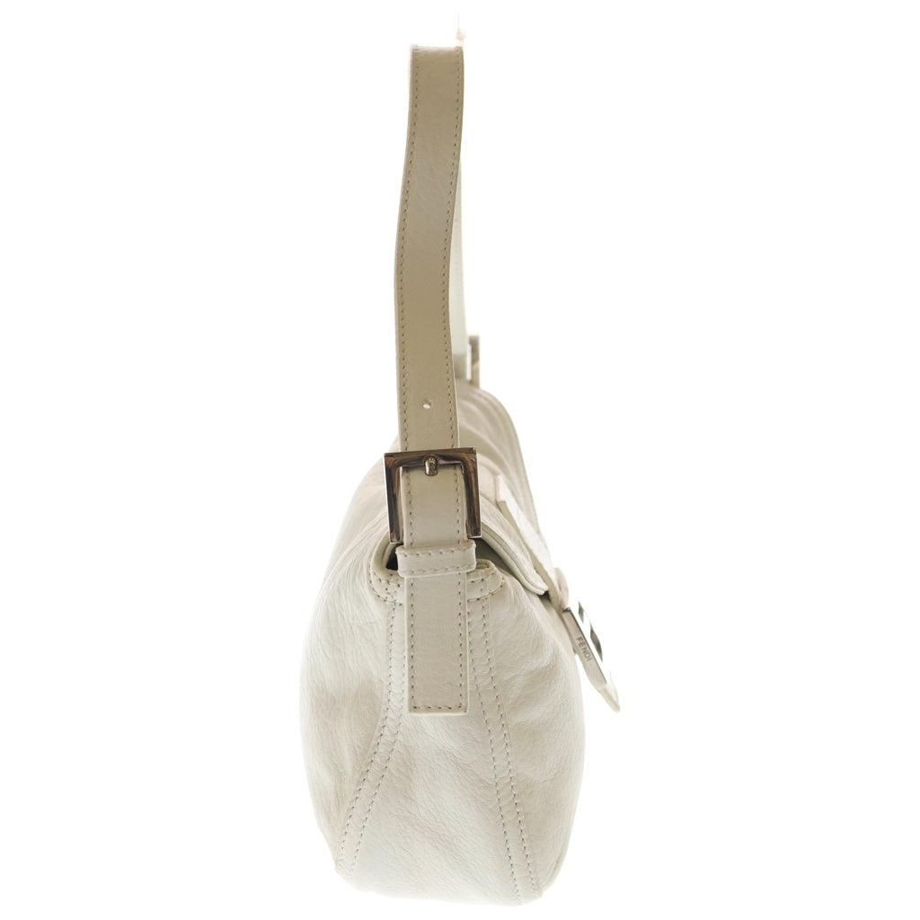 FENDI(フェンディ) マンマバケット レザー シルバーFF金具 ワンショルダーバッグ ホワイト 8BR003 レディース