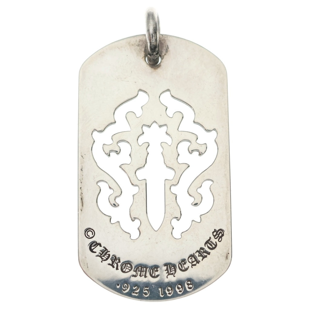 CHROME HEARTS(クロムハーツ) D TAG LRG DAGGER ダガーカットアウトドッグタグ ラージ ドッグタグ ネックレストップ シルバー