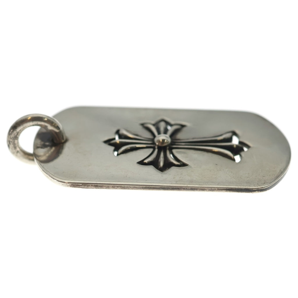 CHROME HEARTS(クロムハーツ) D TAG LRG TNY CRS カットアウトタイニーCHクロス ラージドッグタグ ネックレストップ シルバー