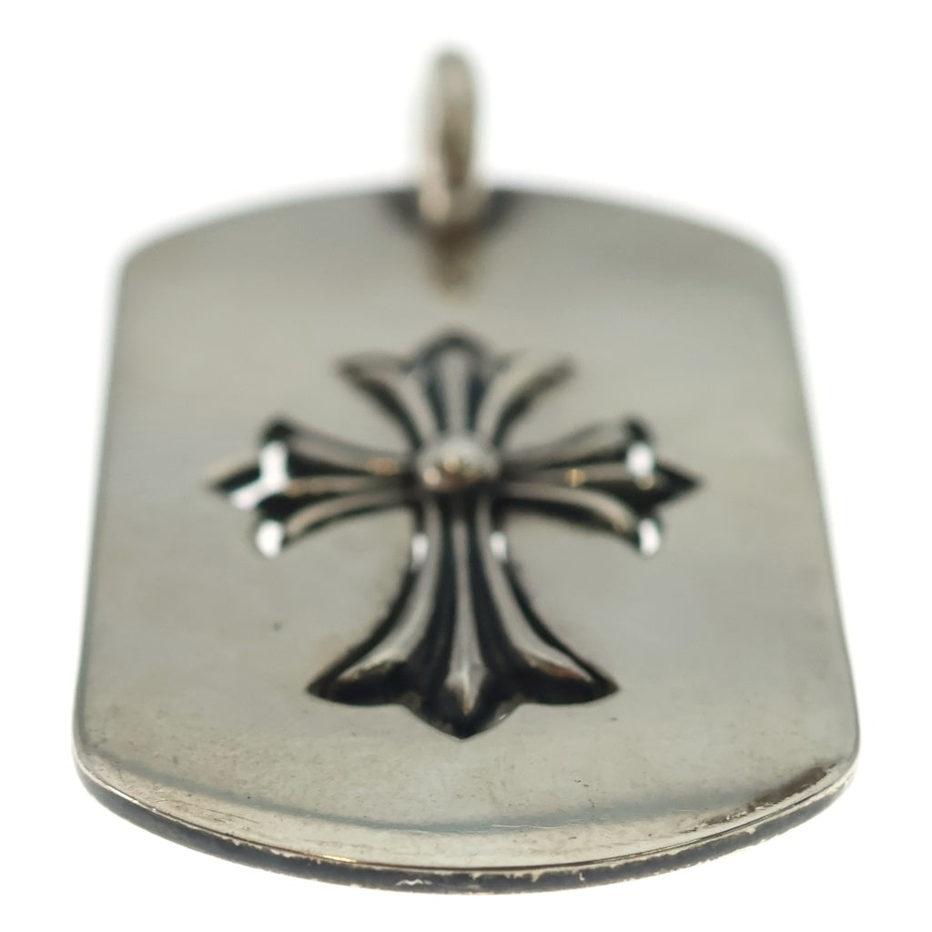 CHROME HEARTS(クロムハーツ) D TAG LRG TNY CRS カットアウトタイニーCHクロス ラージドッグタグ ネックレストップ シルバー
