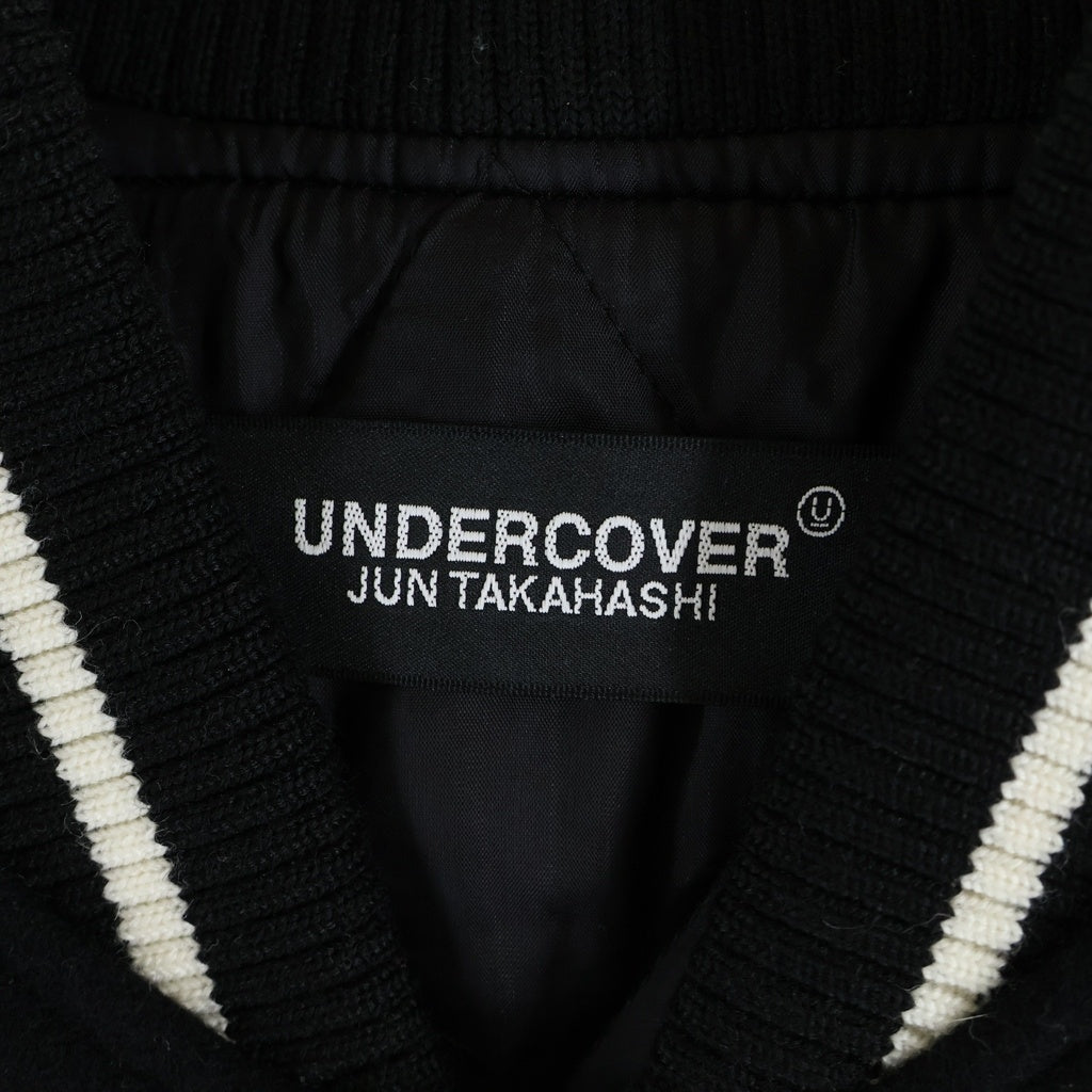 UNDERCOVER(アンダーカバー) 22AW HITCHCOCK FACE ヒッチコックフェイス スタジアムジャケット ブラック UC2B4203