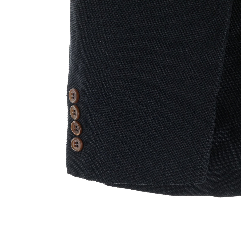 COMME des GARCONS HOMME DEUX(コムデギャルソン オムドゥ) 26SS AD2025 エステルメッシュ 製品後加工 シングルテーラードジャケット ブラック DQ-J023