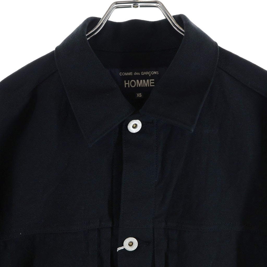 COMME des GARCONS HOMME(コムデギャルソンオム) 26SS AD2025 1STタイプ 綿デニム 製品洗い トラッカージャケット ブラック HQ-J013