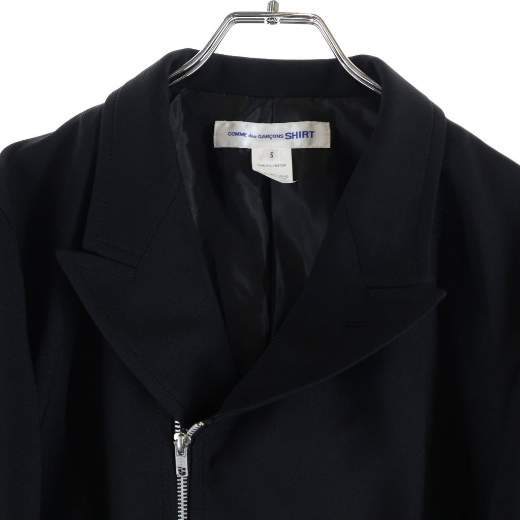 COMME des GARCONS SHIRT(コムデギャルソンシャツ) 26SS ポリエステルツイル フロントジップ ノッチドラペルジャケット ブラック FQ-J502