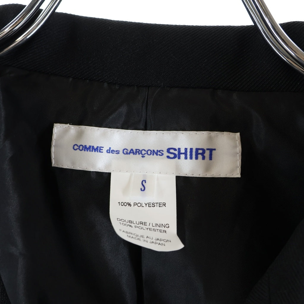 COMME des GARCONS SHIRT(コムデギャルソンシャツ) 26SS ポリエステルツイル フロントジップ ノッチドラペルジャケット ブラック FQ-J502