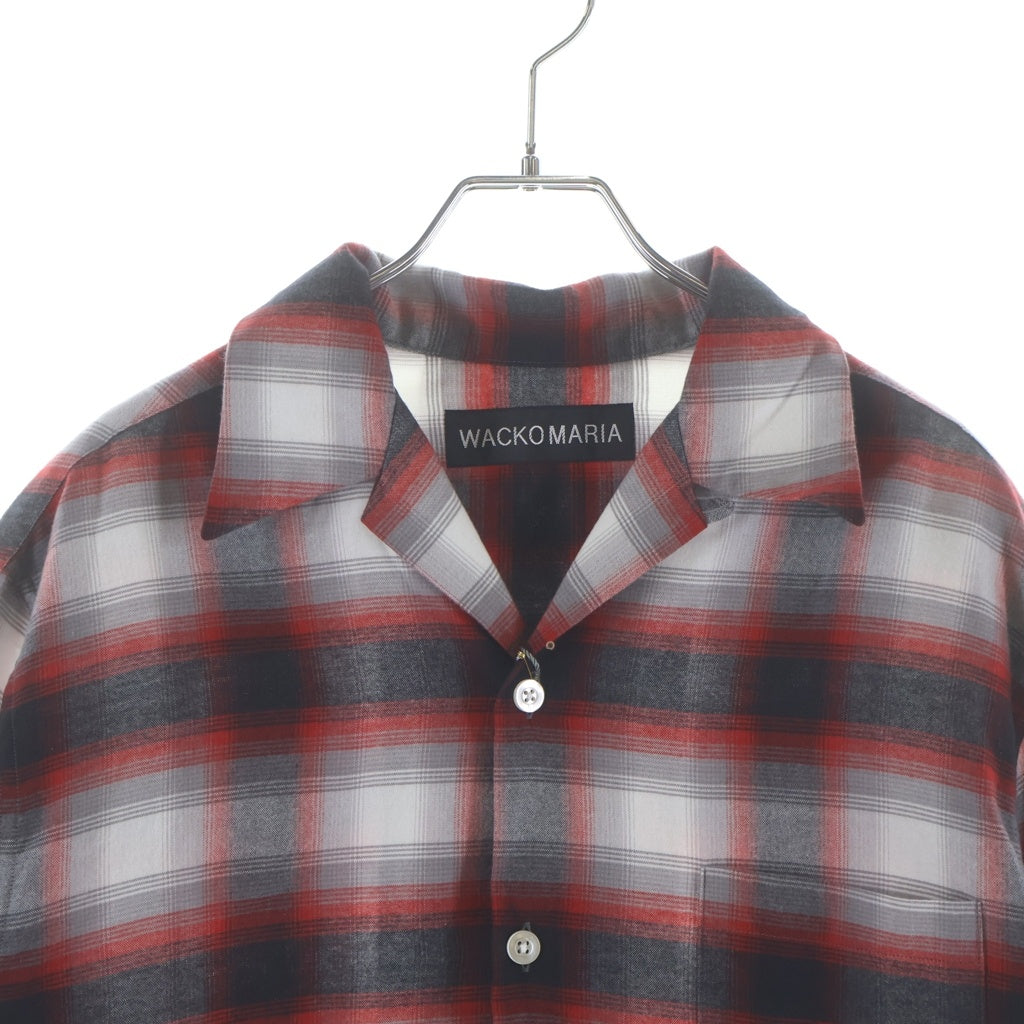 WACKO MARIA(ワコマリア) 25AW OMBRE CHECK OPEN COLLAR SHIRT L/S オンブレチェック オープンカラー長袖シャツ レッド 25FW-WMS-OC06