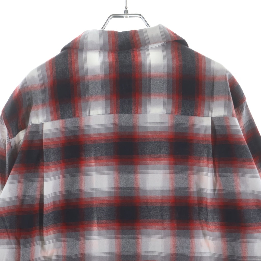 WACKO MARIA(ワコマリア) 25AW OMBRE CHECK OPEN COLLAR SHIRT L/S オンブレチェック オープンカラー長袖シャツ レッド 25FW-WMS-OC06