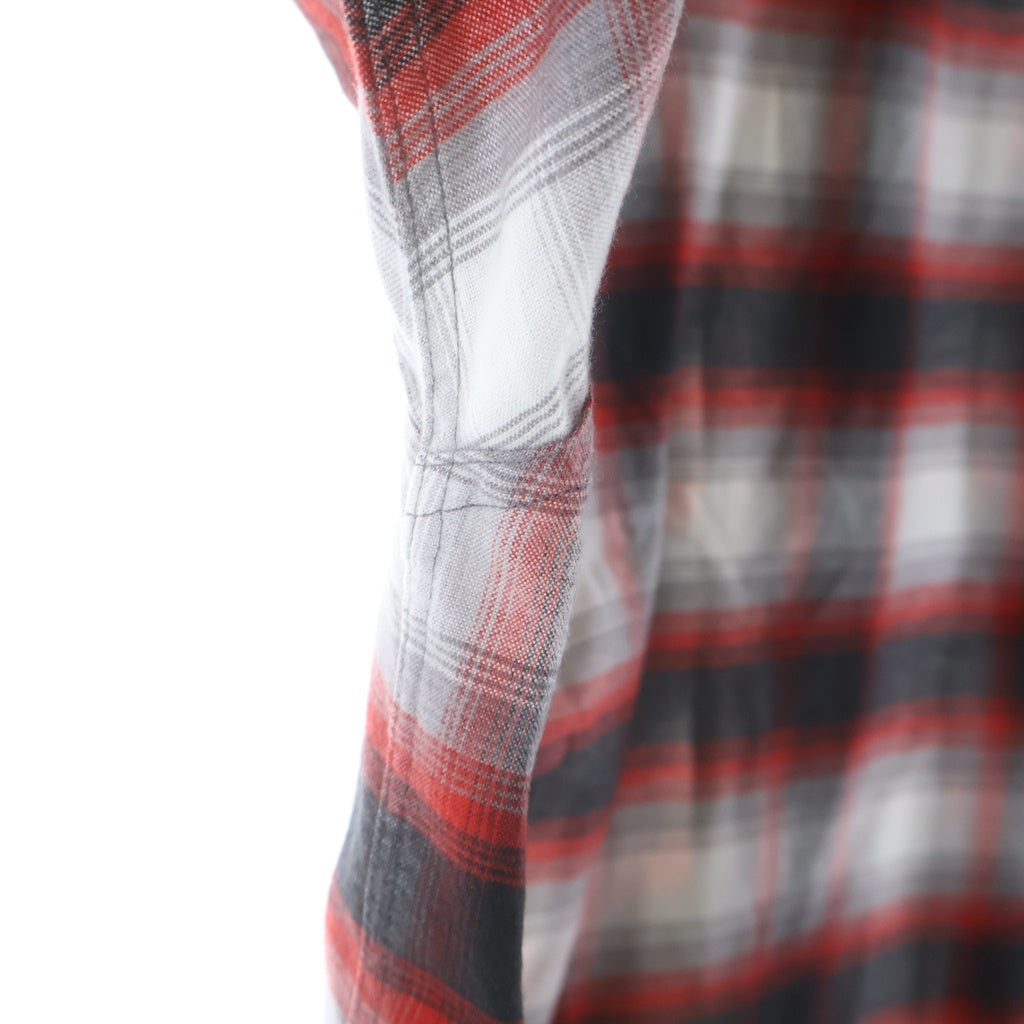 WACKO MARIA(ワコマリア) 25AW OMBRE CHECK OPEN COLLAR SHIRT L/S オンブレチェック オープンカラー長袖シャツ レッド 25FW-WMS-OC06
