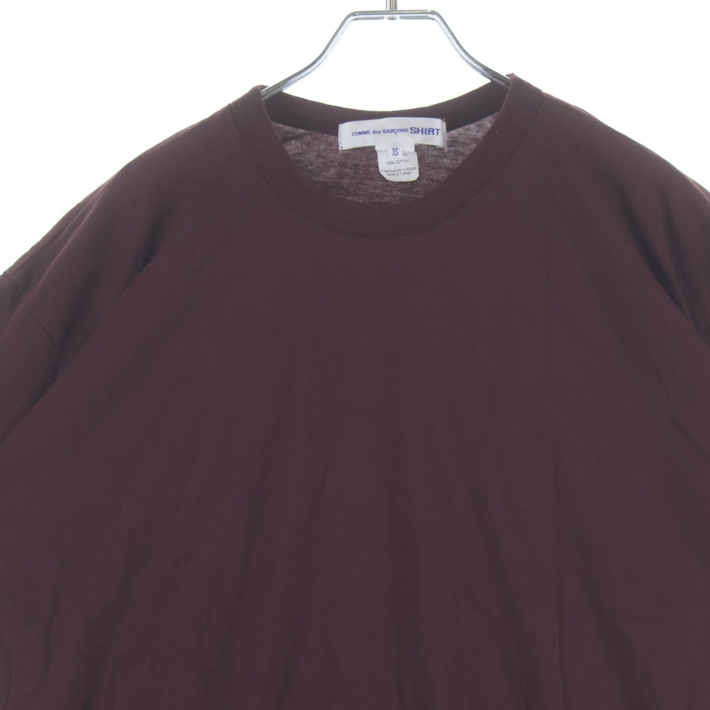 COMME des GARCONS SHIRT(コムデギャルソンシャツ) バックロゴプリント コットン クルーネック半袖Tシャツ カットソー バーガンディー FQ-T016