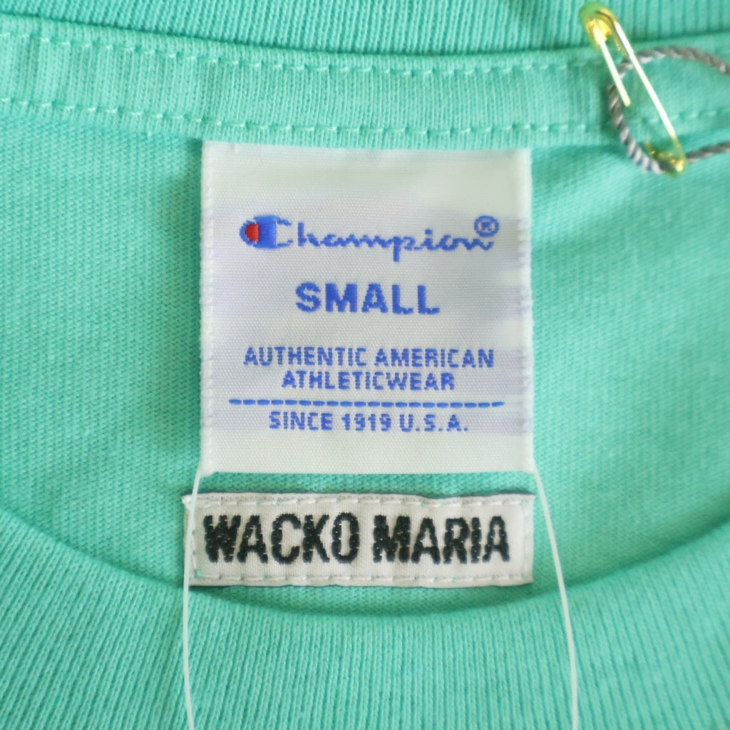 WACKO MARIA(ワコマリア) ×CHAMPION HEAVY WEIGHT TEE チャンピオン ヘビーウェイト クルーネック半袖Tシャツ カットソー グリーン CHAMPION-WM-TEE01