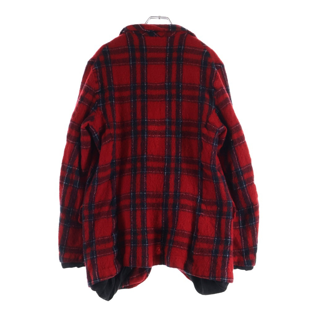 COMME des GARCONS SHIRT(コムデギャルソンシャツ) タータンチェック ウール縮絨 シングルテーラードジャケット レッド FJ-J003