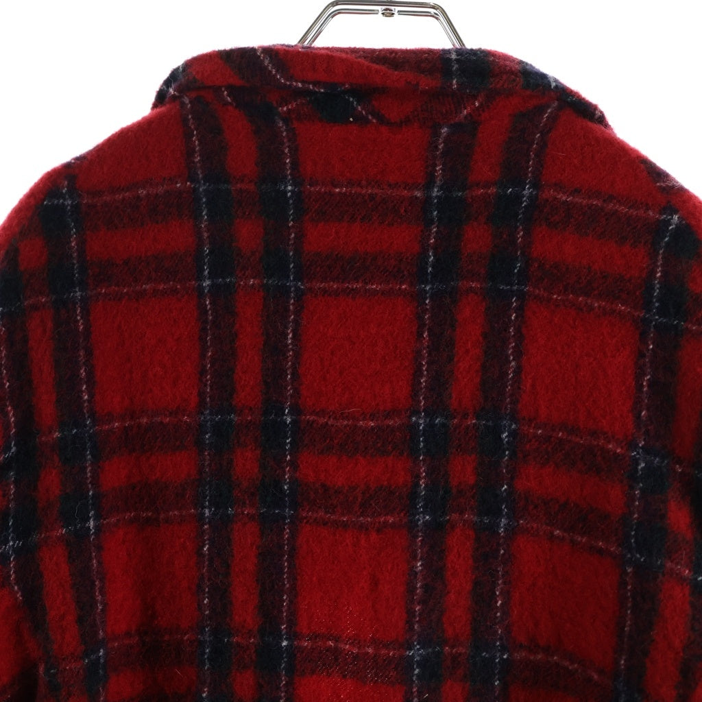COMME des GARCONS SHIRT(コムデギャルソンシャツ) タータンチェック ウール縮絨 シングルテーラードジャケット レッド FJ-J003