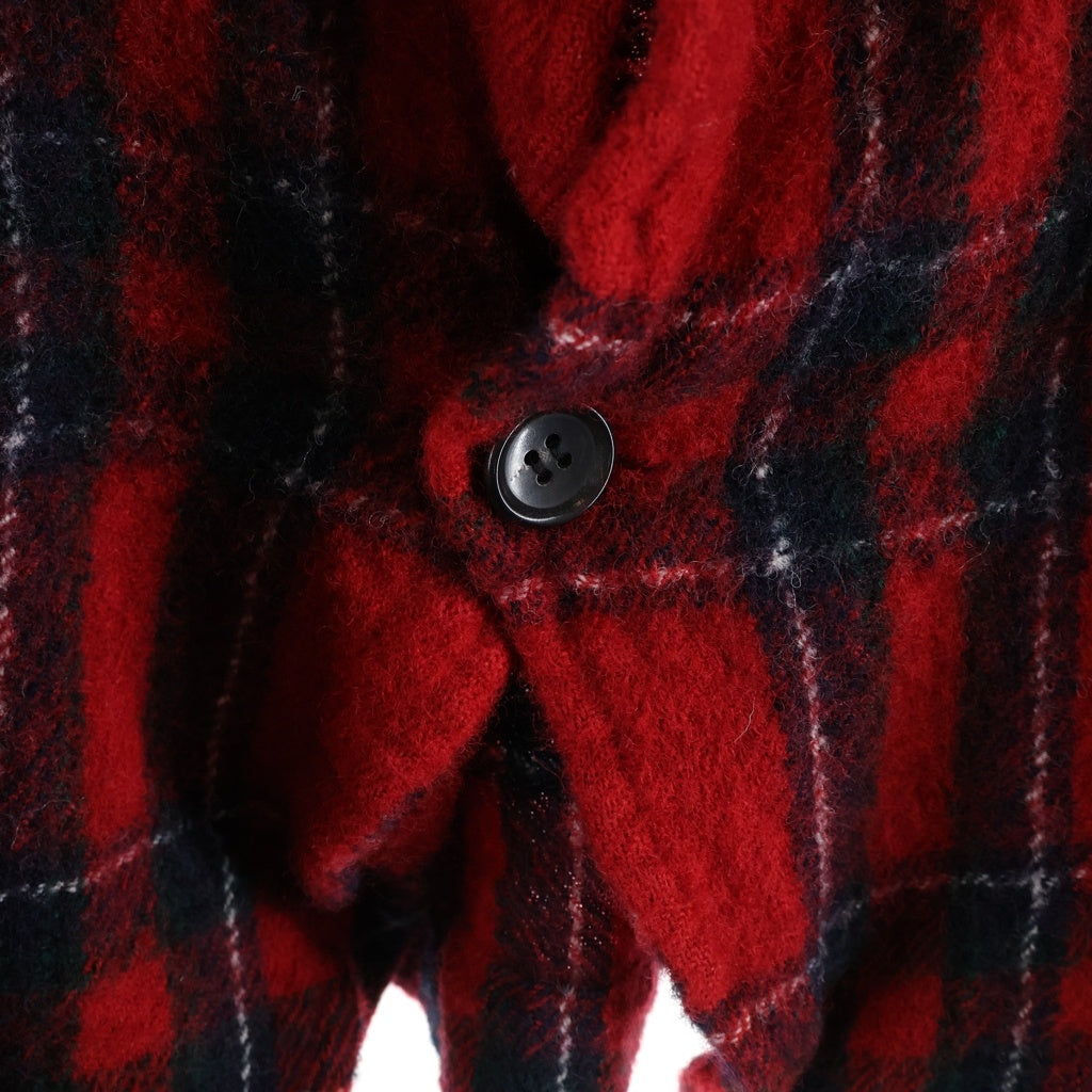 COMME des GARCONS SHIRT(コムデギャルソンシャツ) タータンチェック ウール縮絨 シングルテーラードジャケット レッド FJ-J003