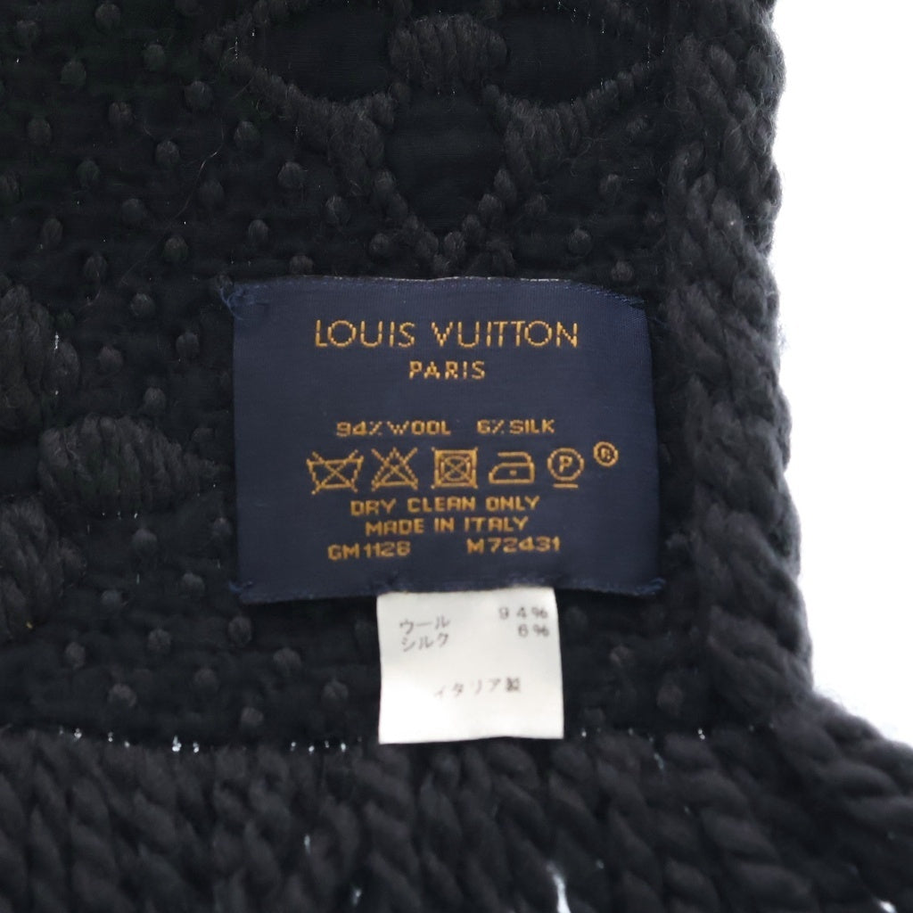 LOUIS VUITTON(ルイヴィトン) ECHARPE LOGOMANIA エシャルプ ロゴマニア ウール マフラーブラック M72431 レディース