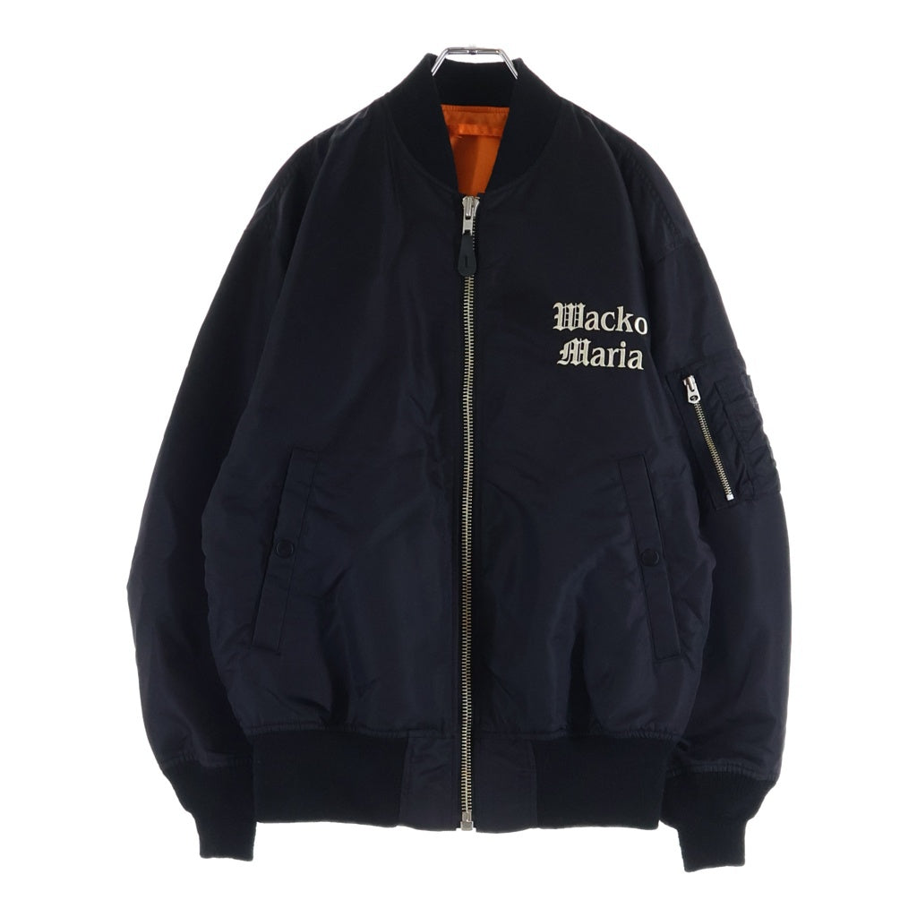 WACKO MARIA(ワコマリア) 22AW MA-1 FLIGHT JACKET ロゴエンブロイダリー フライトボンバージャケット ブラック 22FW-WMO-ML17