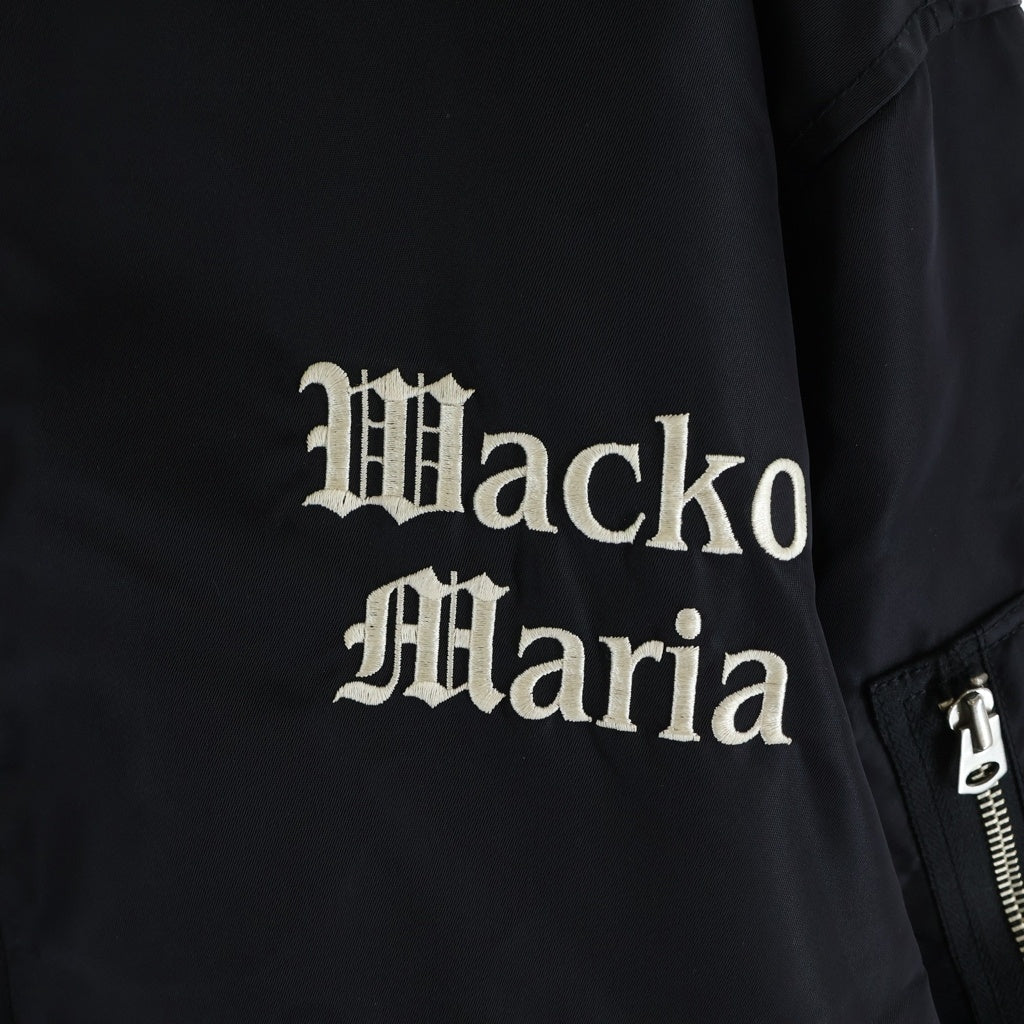 WACKO MARIA(ワコマリア) 22AW MA-1 FLIGHT JACKET ロゴエンブロイダリー フライトボンバージャケット ブラック 22FW-WMO-ML17