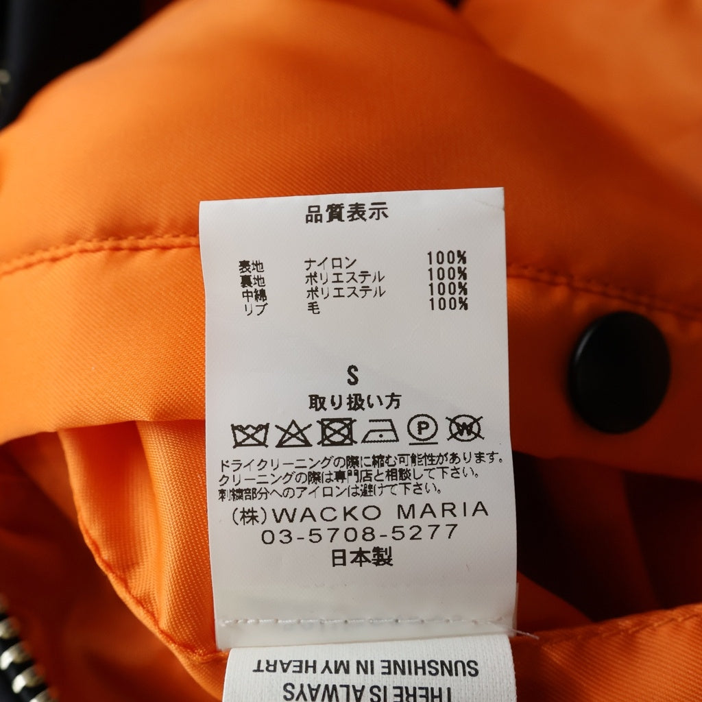 WACKO MARIA(ワコマリア) 22AW MA-1 FLIGHT JACKET ロゴエンブロイダリー フライトボンバージャケット ブラック 22FW-WMO-ML17