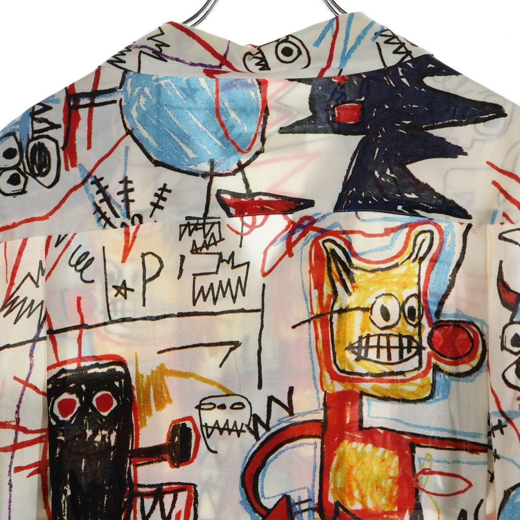 WACKO MARIA(ワコマリア) 23SS ×JEAN-MICHEL BASQUIAT ジャンミシェル バスキア 半袖ハワイアン オープンカラー レーヨン アロハシャツ 総柄 ホワイト