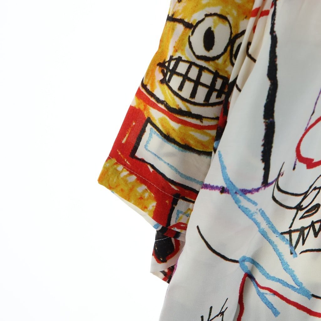 WACKO MARIA(ワコマリア) 23SS ×JEAN-MICHEL BASQUIAT ジャンミシェル バスキア 半袖ハワイアン オープンカラー レーヨン アロハシャツ 総柄 ホワイト