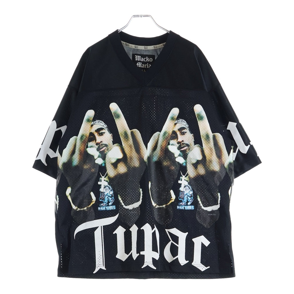 WACKO MARIA(ワコマリア) 23SS ×2PAC FOOTBALL JERSEY トゥパック フットボールジャージ 半袖カットソー ブラック