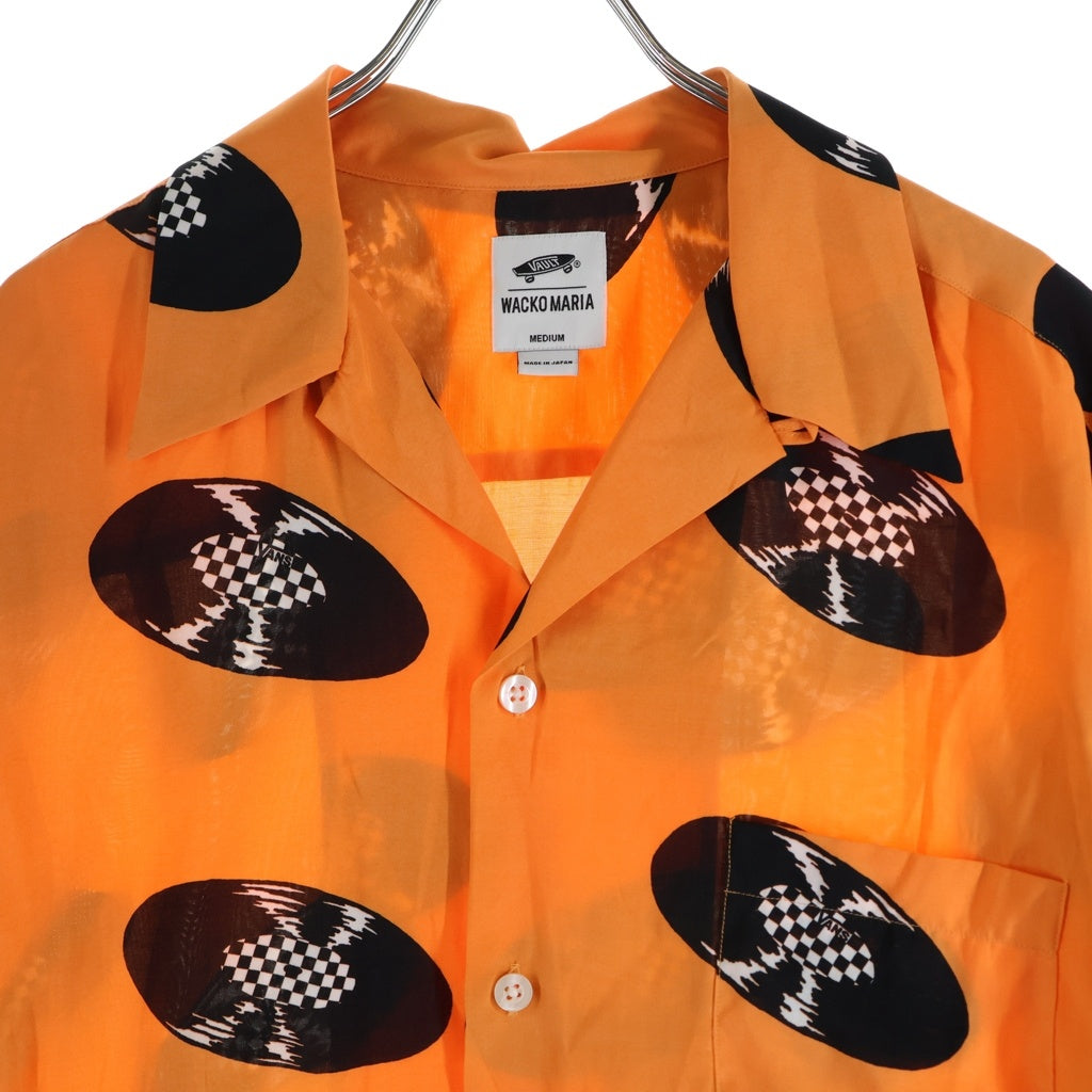 WACKO MARIA(ワコマリア) 21SS ×VANS バンズ レコード 半袖ハワイアン オープンカラー レーヨンアロハシャツ オレンジ