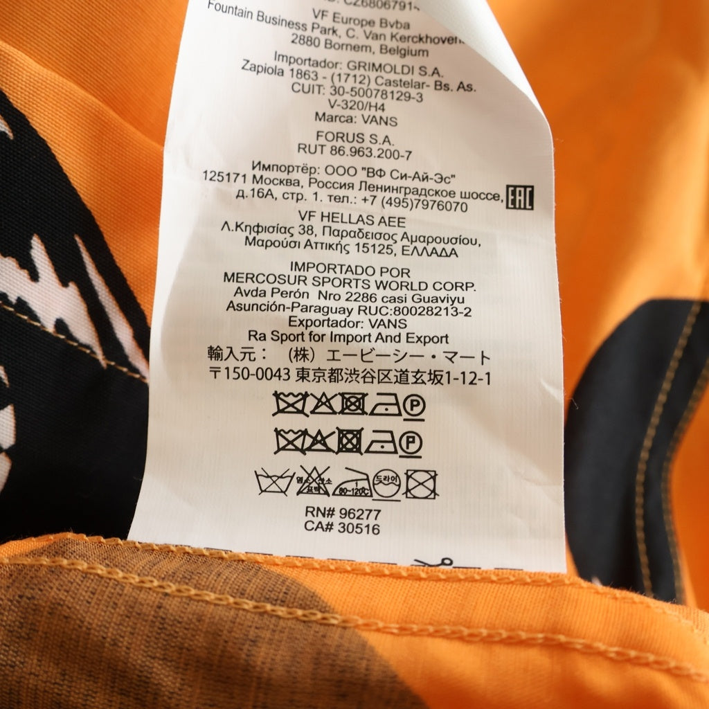 WACKO MARIA(ワコマリア) 21SS ×VANS バンズ レコード 半袖ハワイアン オープンカラー レーヨンアロハシャツ オレンジ