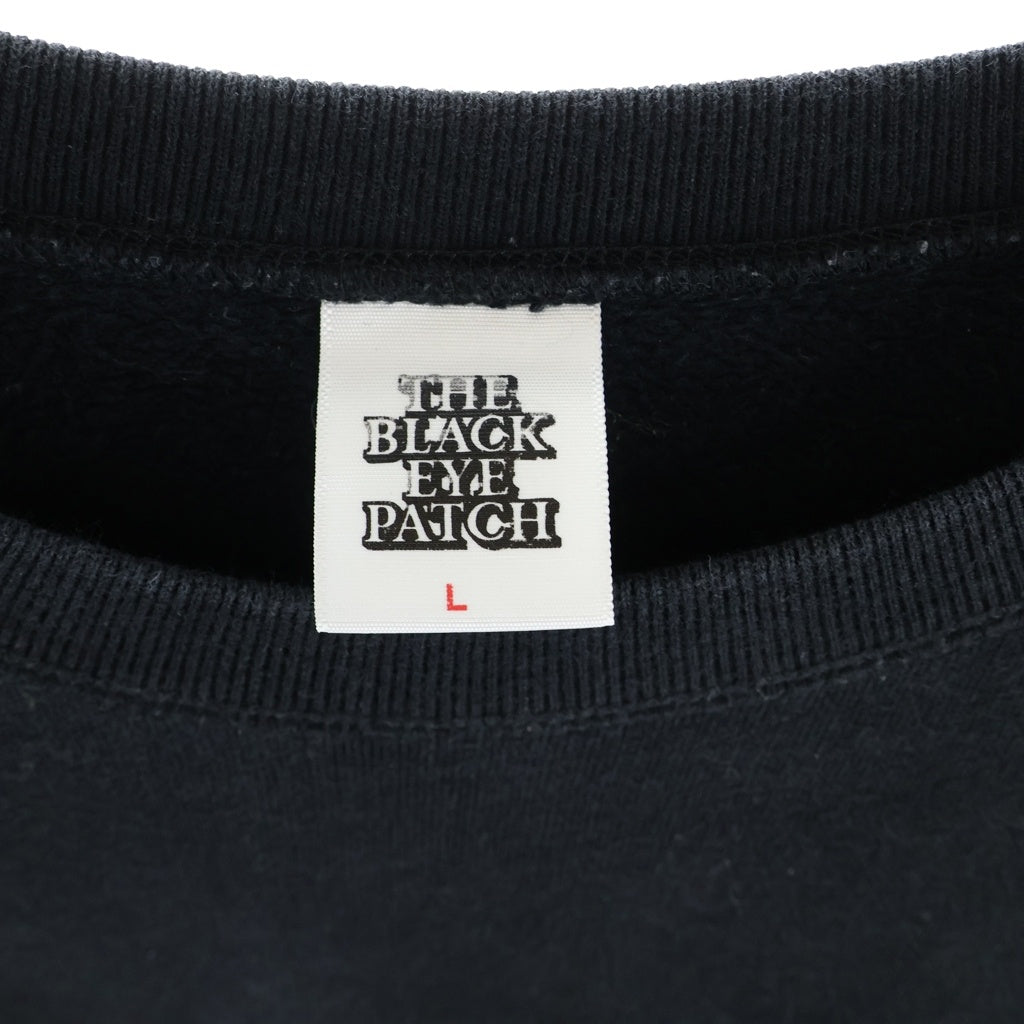 THE BLACK EYE PATCH(ブラックアイパッチ) HANDLE WITH CARE CREW SWEAT LHP限定 ハンドルウィズケア クルーネックスウェットシャツ トレーナー ブラック