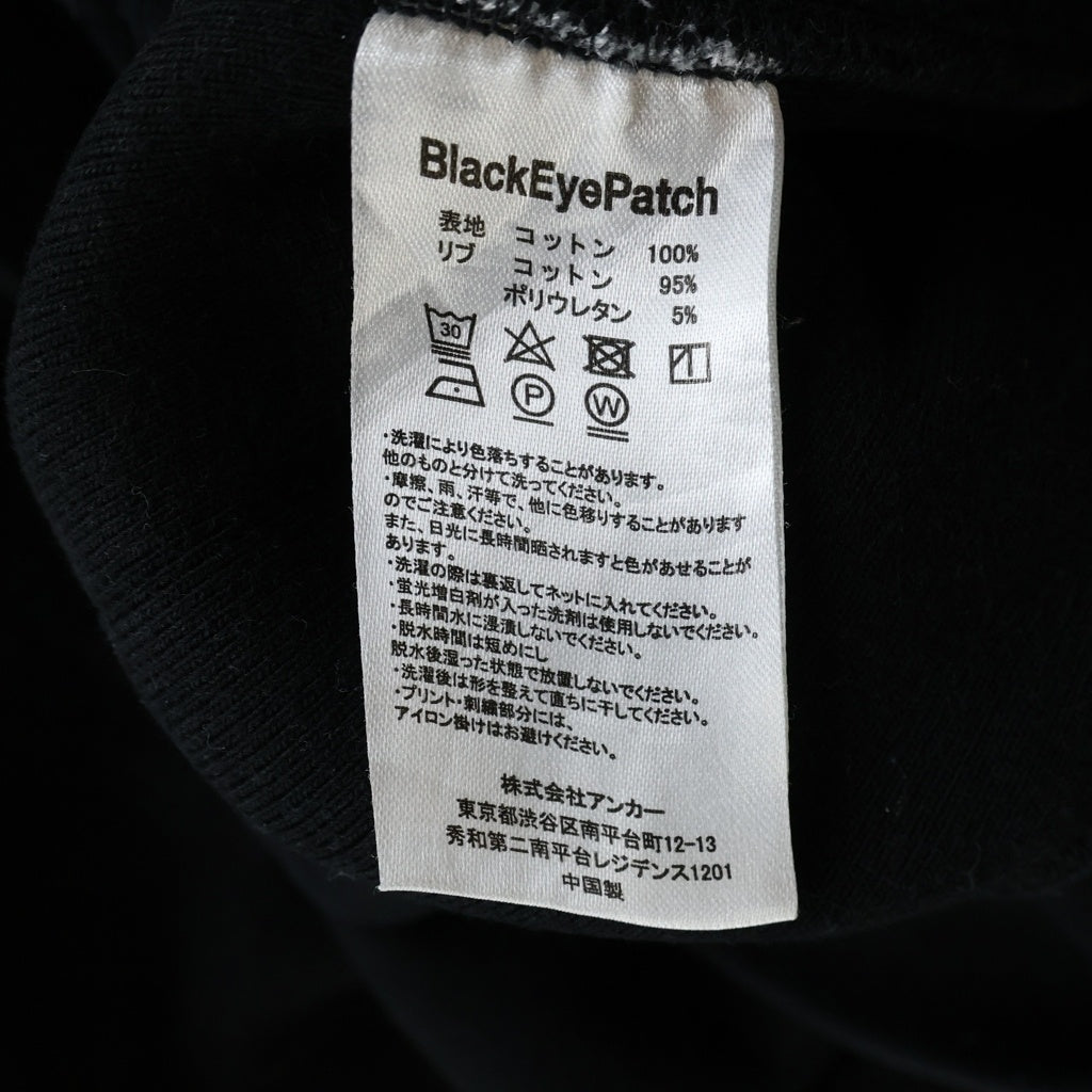 THE BLACK EYE PATCH(ブラックアイパッチ) HANDLE WITH CARE CREW SWEAT LHP限定 ハンドルウィズケア クルーネックスウェットシャツ トレーナー ブラック