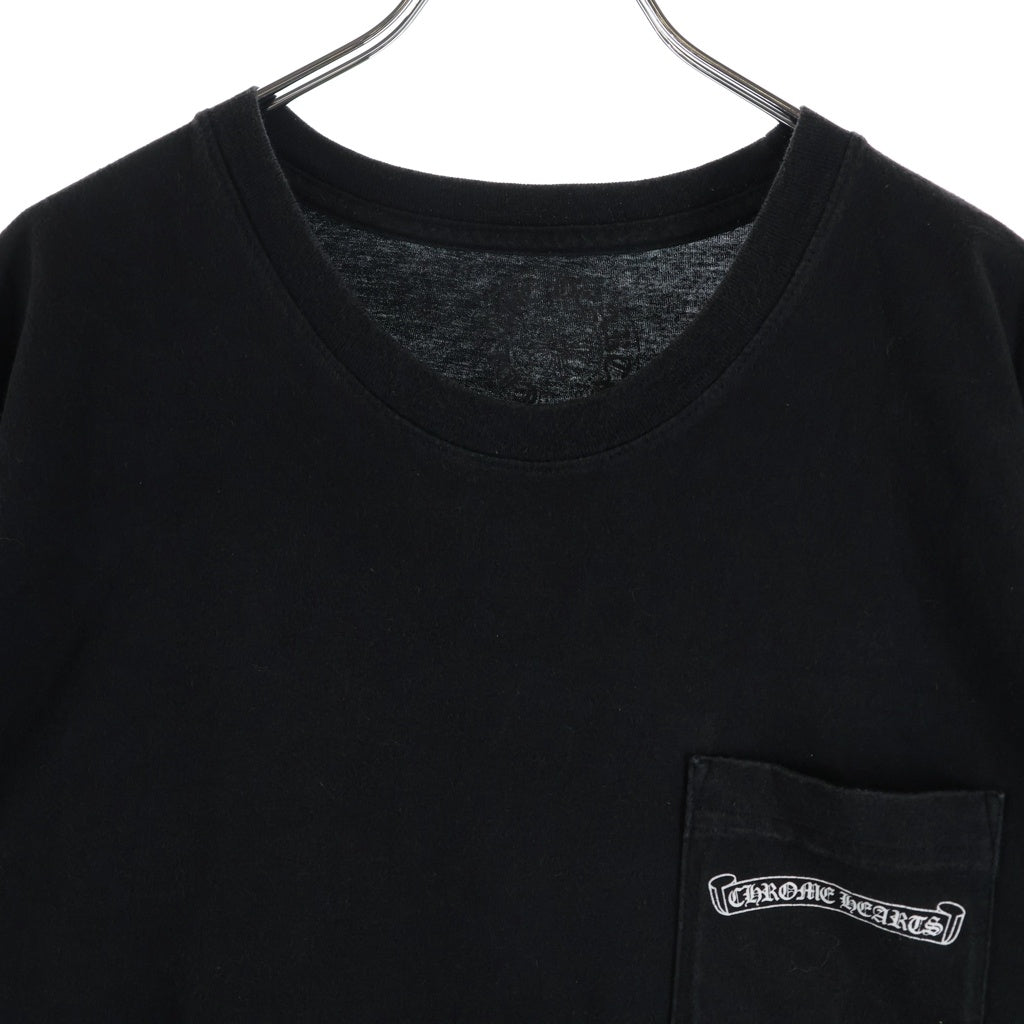 CHROME HEARTS(クロムハーツ) SCROLL RABEL S/S TEE スクロールラベル プリント クルーネック半袖ポケットTシャツ カットソー ブラック