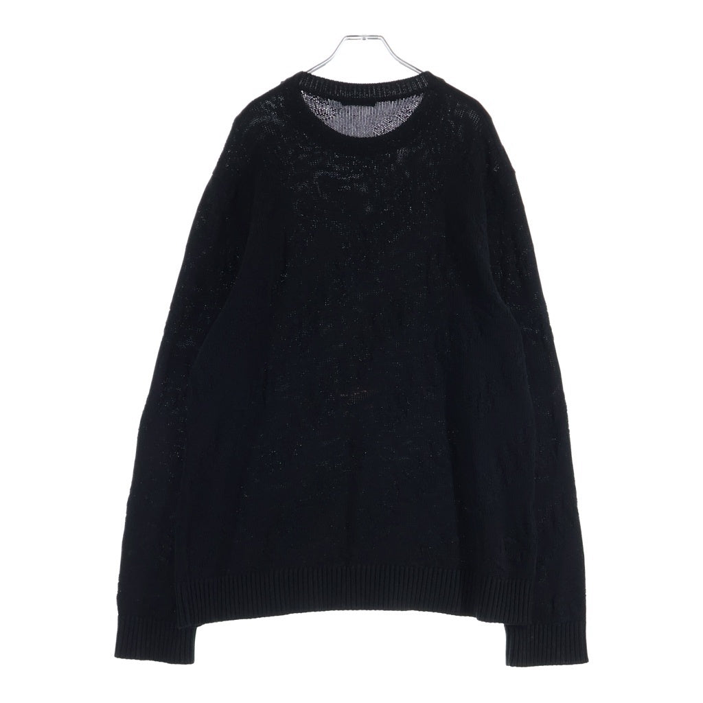 BALENCIAGA(バレンシアガ) ロゴ ジャガード クルーネック ニットセーター ブラック 599870 T3166