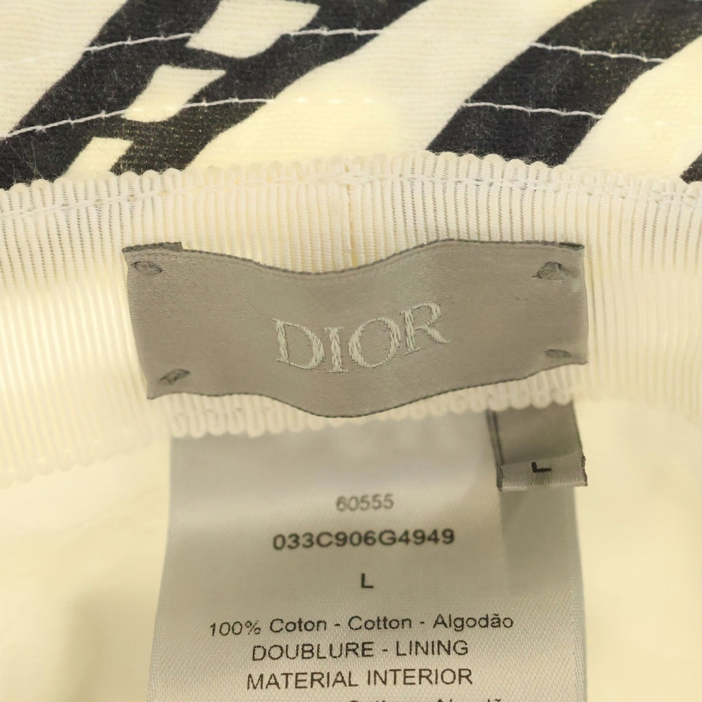 DIOR(ディオール) 20AW×SHAWN STUSSY ショーンステューシー ロゴ刺繍 総柄 バケットハット ブラック/ホワイト 033C906G4949
