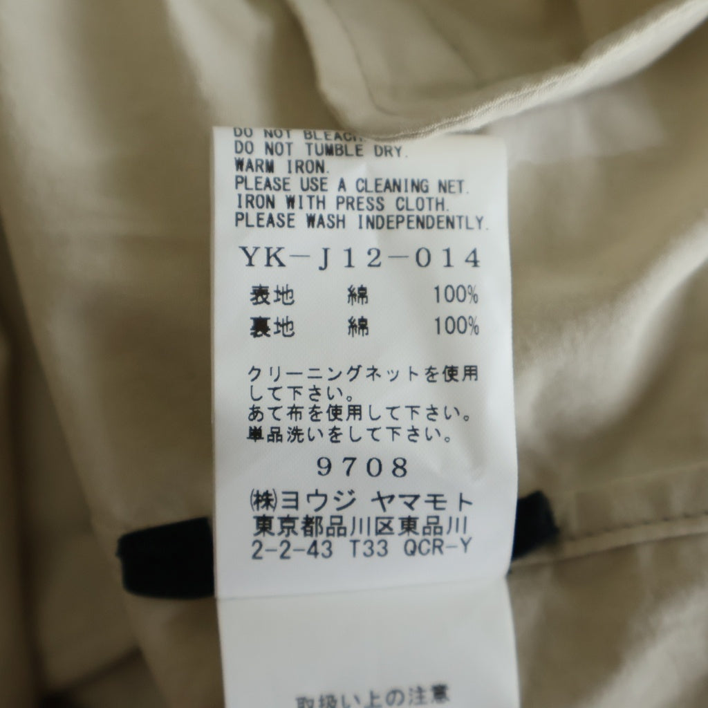 Y's(ワイズ) COTTON BROAD BIG JACKET コットン ブロード ビッグ シングルテーラードジャケット レディース ベージュ YK-J12-014