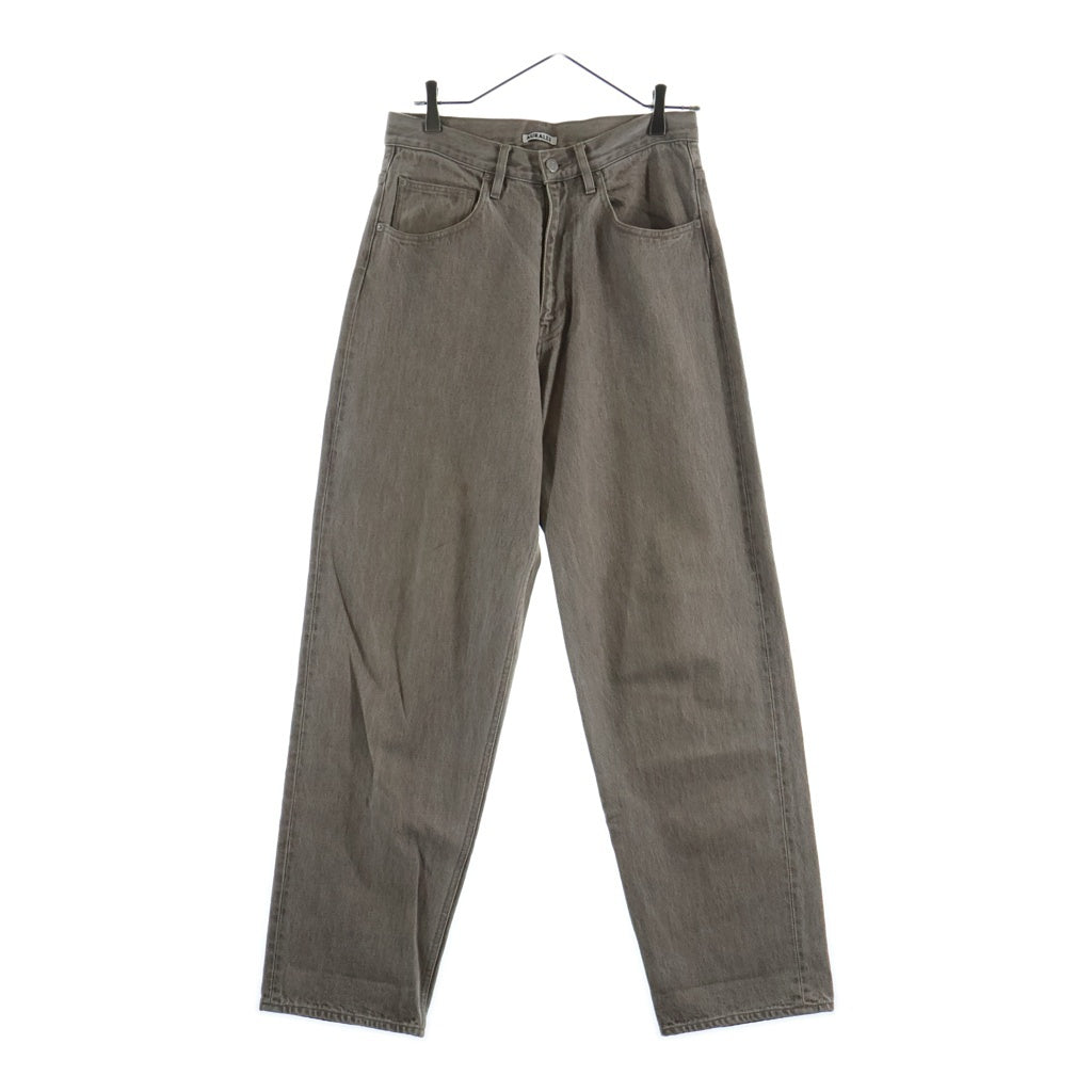 AURALEE(オーラリー) 22SS HARD TWIST FADED BROWN DENIM WIDE PANTS ハードツイスト フェード加工 ワイドデニムパンツ ブラウン A22SP02MD