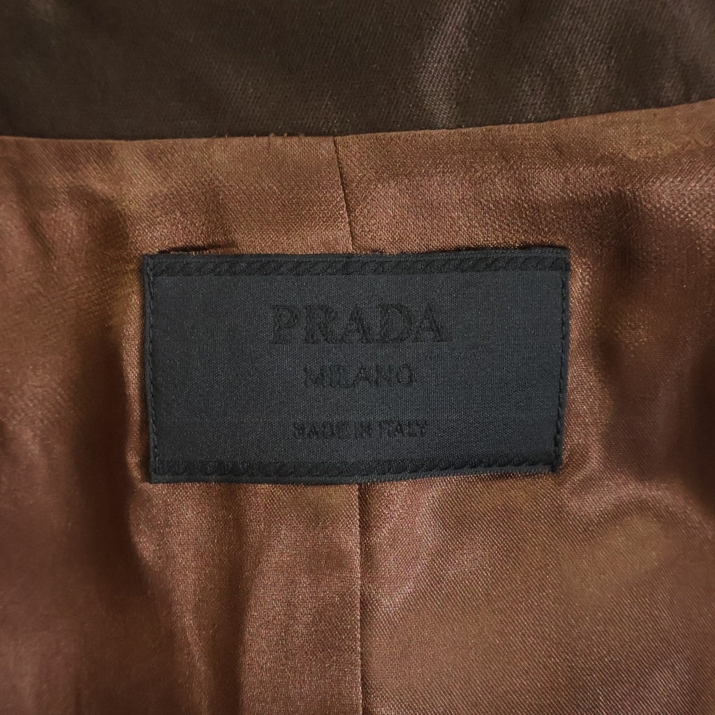 PRADA(プラダ) シルク混 ウールショートジャケット レディース ブラウン
