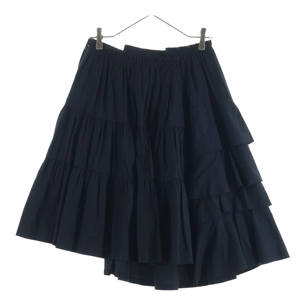 COMME des GARCONS(コムデギャルソン) 13SS AD2012 ドッキング加工 プリーツ コットンスカート レディース ブラック GK-S039