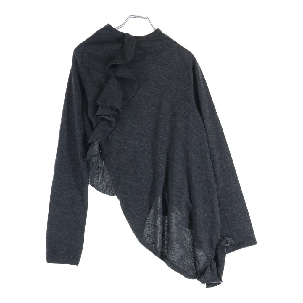 COMME des GARCONS(コムデギャルソン) 02AW AD2002 アシンメトリーデザイン 長袖ウールカットソー グレー GG-T020 レディース