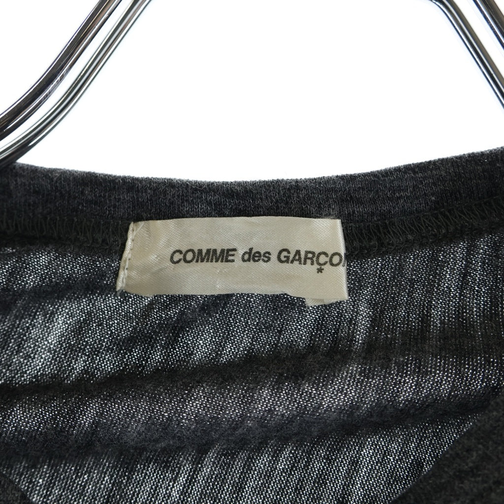 COMME des GARCONS(コムデギャルソン) 02AW AD2002 アシンメトリーデザイン 長袖ウールカットソー グレー GG-T020 レディース