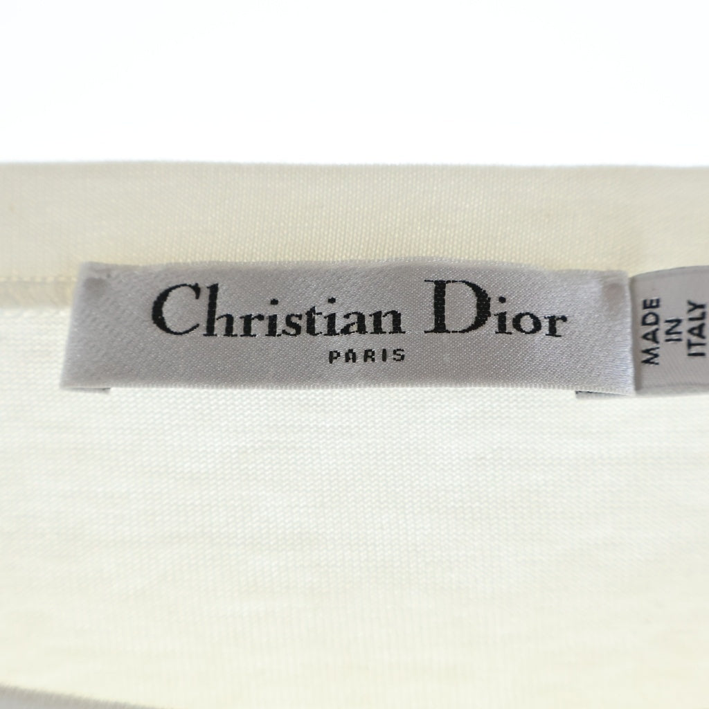Christian Dior(クリスチャンディオール) DIORIVIERA ディオールヴィエラ マリンボーダー クルーネック クロップド半袖Tシャツ カットソー ホワイト 243T31A4085