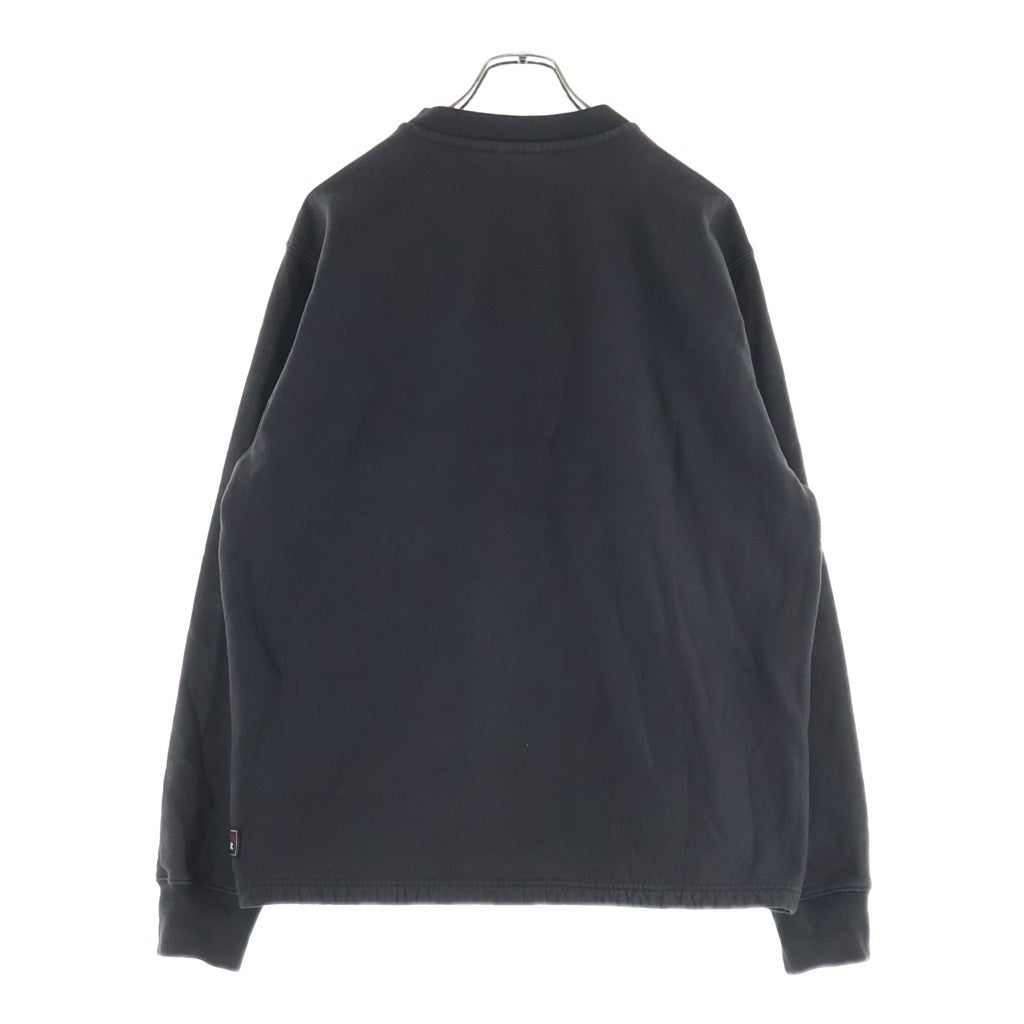STUSSY(ステューシー) SWEATSHIRT ヘンリーネック プルオーバースウェットシャツ トレーナー ブラック