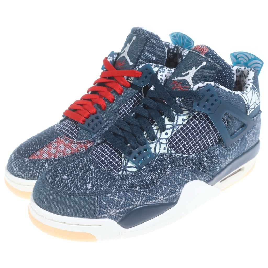 NIKE(ナイキ) AIR JORDAN 4 RETRO SE SASHIKO DEEP OCEAN エアジョーダン4 レトロ 刺し子 ディープオーシャン ミッドカットスニーカー インディゴ US19.5/27.5cm CW0898-400