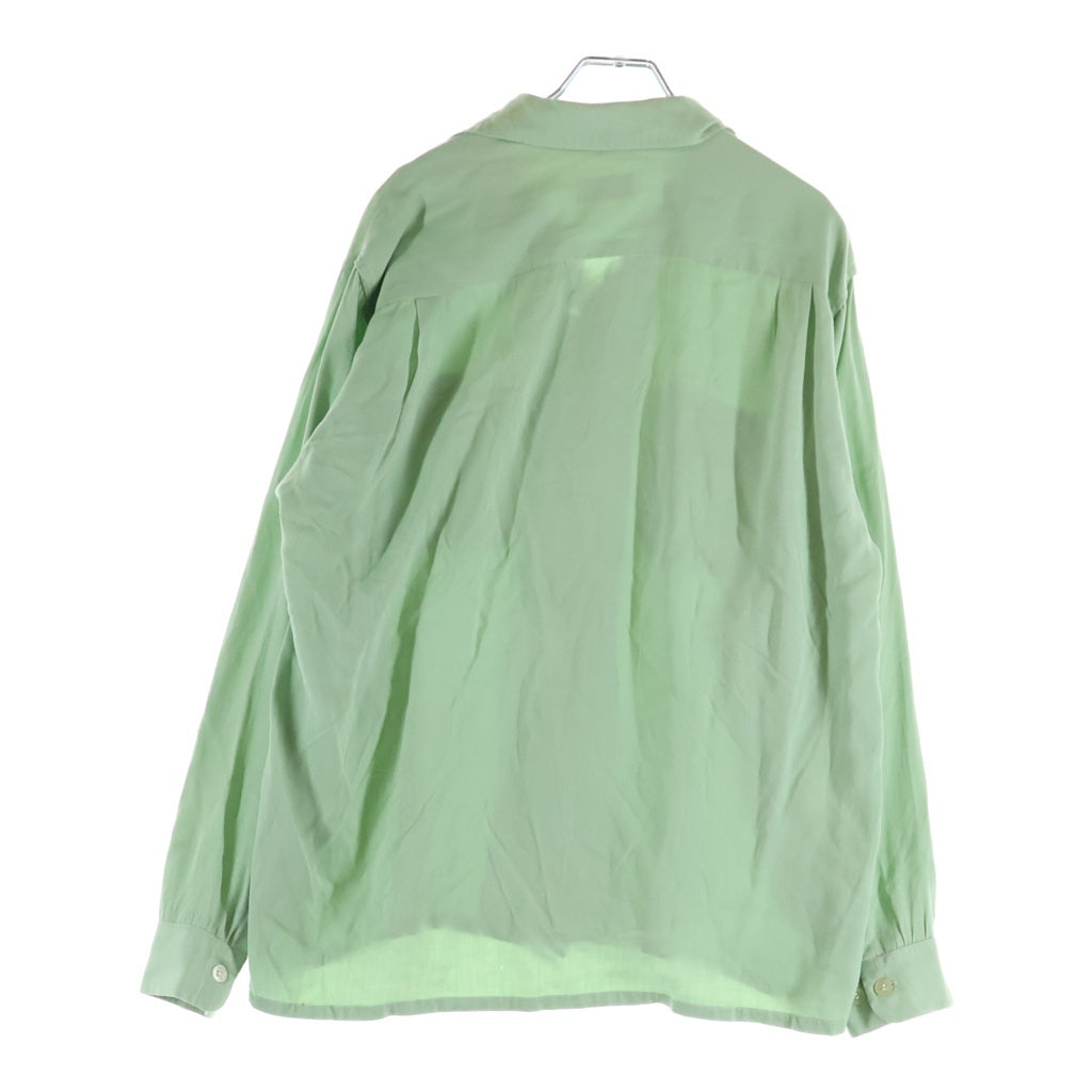 VINTAGE(ヴィンテージ) 50S VINTAGE SEA ISLAND ヴィンテージ シーアイランド レーヨンギャバジン オープンカラー長袖シャツ ライトグリーン