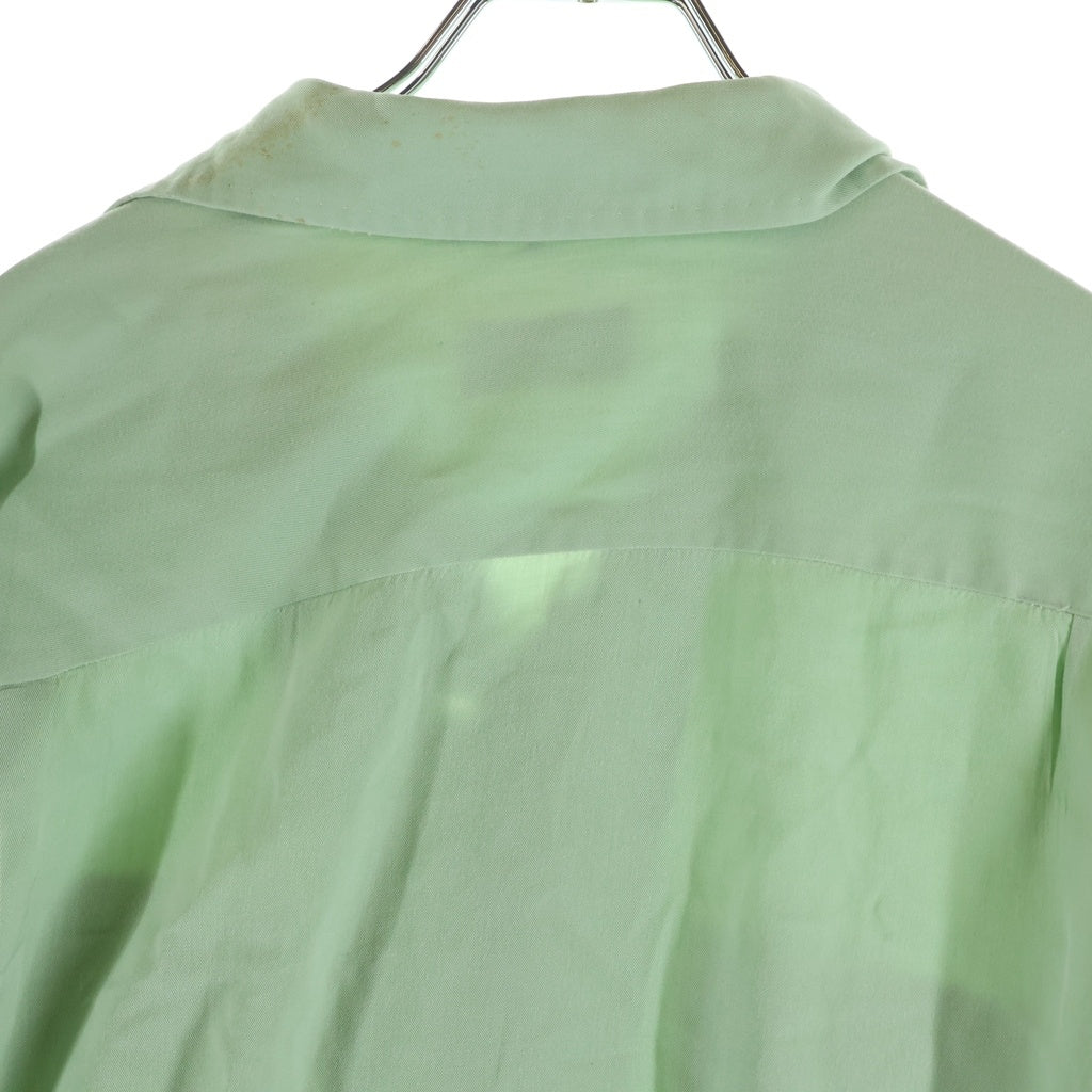 VINTAGE(ヴィンテージ) 50S VINTAGE SEA ISLAND ヴィンテージ シーアイランド レーヨンギャバジン オープンカラー長袖シャツ ライトグリーン