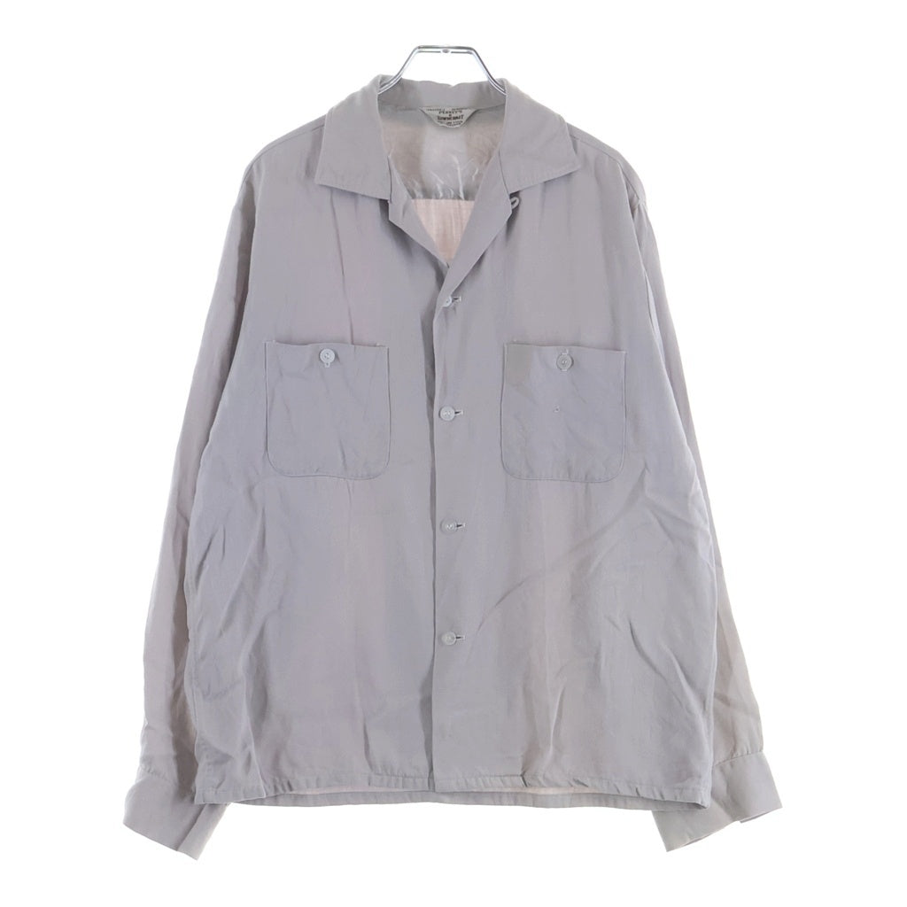 VINTAGE(ヴィンテージ) 50-60S VINTAGE PENNEYS TOWNCRAFT ヴィンテージ ペニーズタウンクラフト レーヨンギャバジン オープンカラー長袖シャツ グレー