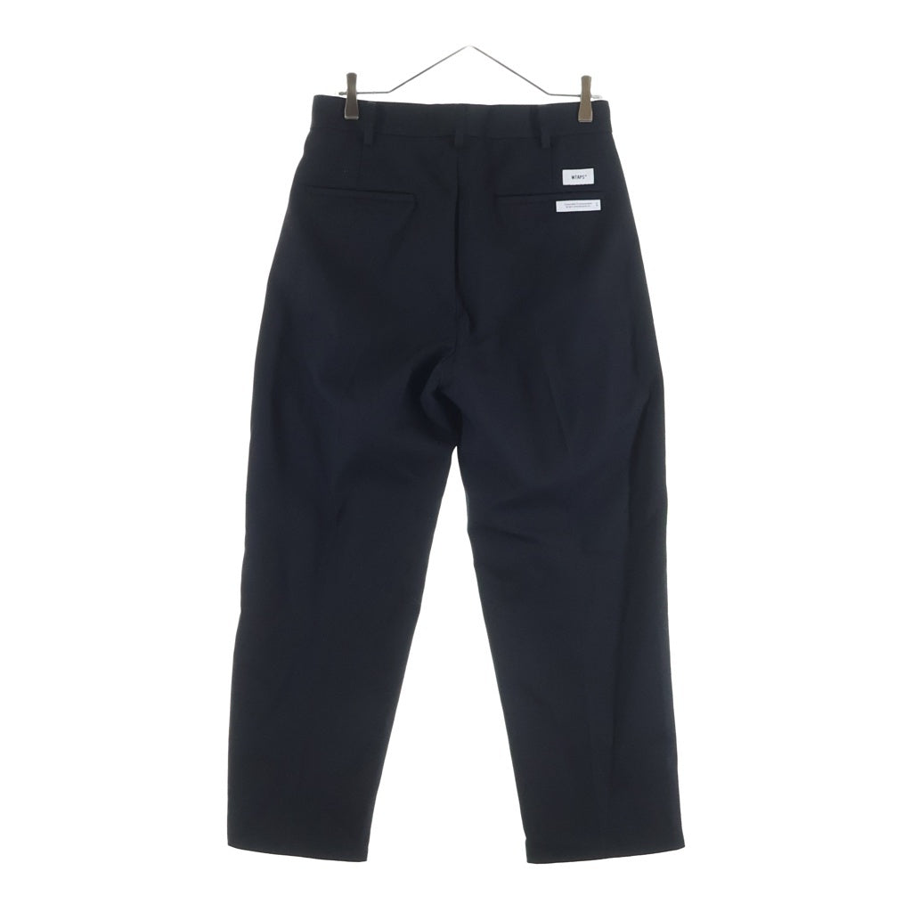 WTAPS(ダブルタップス) 26SS TROUSERS/WOPL. SERGE サージ 2タックトラウザーズ スラックスパンツ ブラック 261TQDT-PTM03