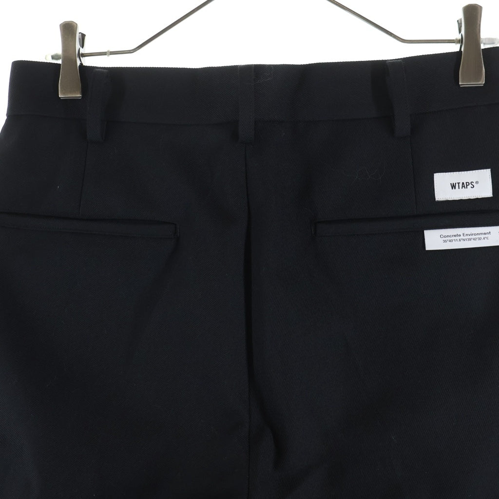 WTAPS(ダブルタップス) 26SS TROUSERS/WOPL. SERGE サージ 2タックトラウザーズ スラックスパンツ ブラック 261TQDT-PTM03