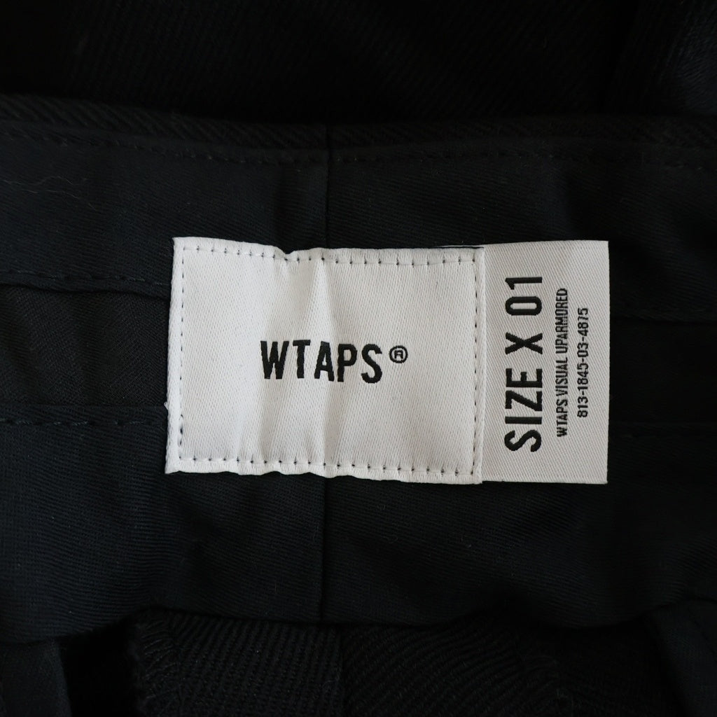 WTAPS(ダブルタップス) 26SS TROUSERS/WOPL. SERGE サージ 2タックトラウザーズ スラックスパンツ ブラック 261TQDT-PTM03
