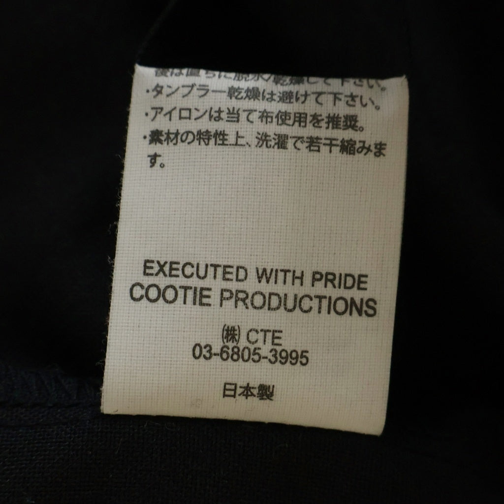 COOTIE PRODUCTIONS(クーティー プロダクションズ) T/W Open Collar L/S Shirt ツイル オープンカラー長袖シャツ ブラック CTE-24A402-PLAIN