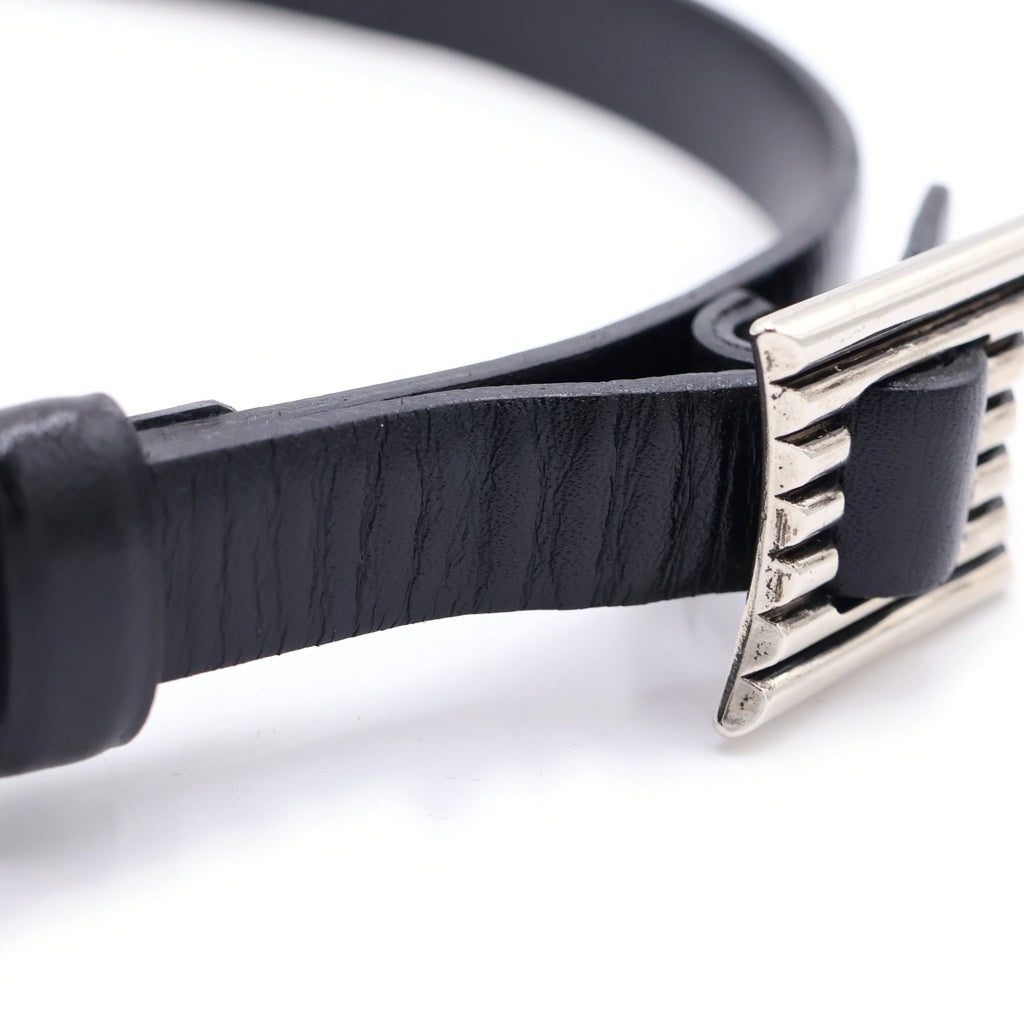 TOGA PULLA(トーガ プルラ) 20AW DOUBLE BUCKLE BELT ダブルバックル サスティナブルレザー ベルト ブラック TP02-AH264
