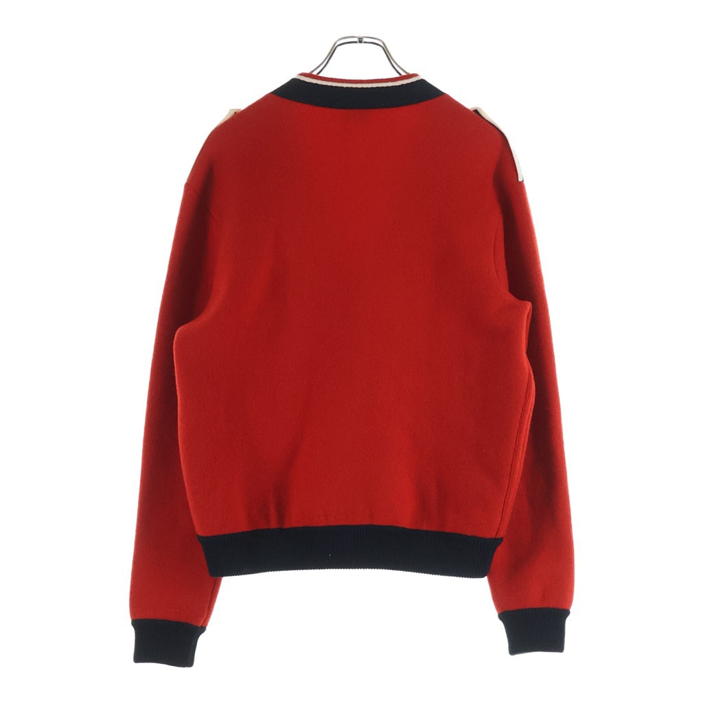 CELINE(セリーヌ) 19AW TEDDY CARDIGAN テディ ナポレオン コットンウール カーディガン レッド/ネイビー 2A119370D